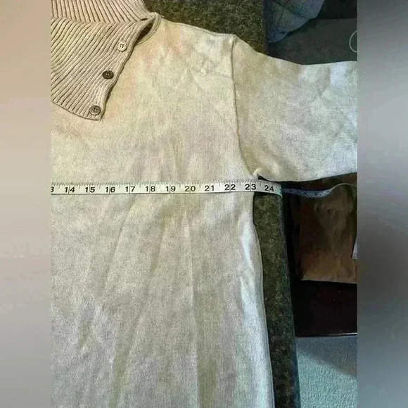 BLOOMCHIC Women’s Size 12 Sweater with Fold Over Ribbed Collar in Tan NWT - Picture 9 of 12